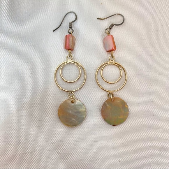 6 for$20❤️Elegant Silver and Pink Dangle Earrings mother of pearl - Picture 5 of 5